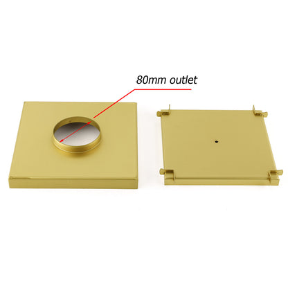 Brushed Gold Large 200mm Tile Insert Bathroom Floor Drain Grate 80mm Waste Outet - Image 4