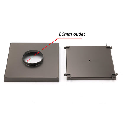 Gun Metal Large Square 200x200mm Tile Insert Floor Drain Shower Grate 80mm Waste - Image 3