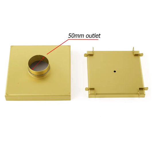 Brushed Gold Square 150x150mm Tile Insert Floor Drain Shower Grate 50mm Waste - Image 4