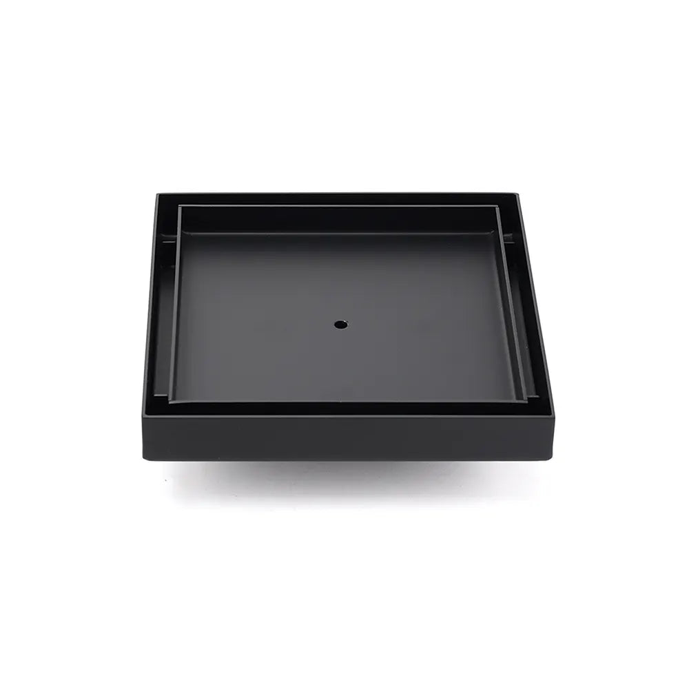 Matt Black 150x150mm Tile Insert Floor Drain Shower Grate 50mm Outlet Watermark
