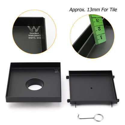 Matt Black 150x150mm Tile Insert Floor Drain Shower Grate 50mm Outlet Watermark - Image 3