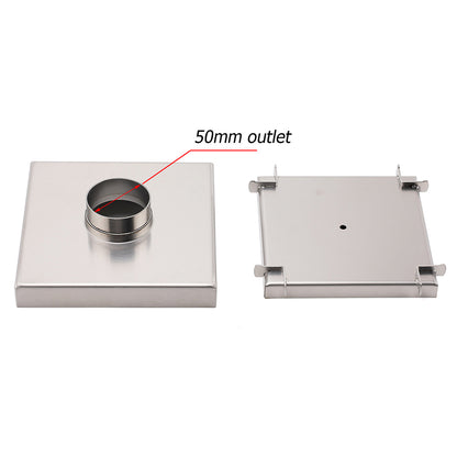 150x150mm Square Tile Insert Floor Drain Stainless Steel Shower Grate 50mm Waste - Image 4