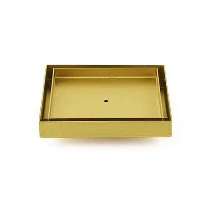 Brushed Gold 150x150mm Tile Insert Floor Drain Shower Grate 80mm Waste Watermark