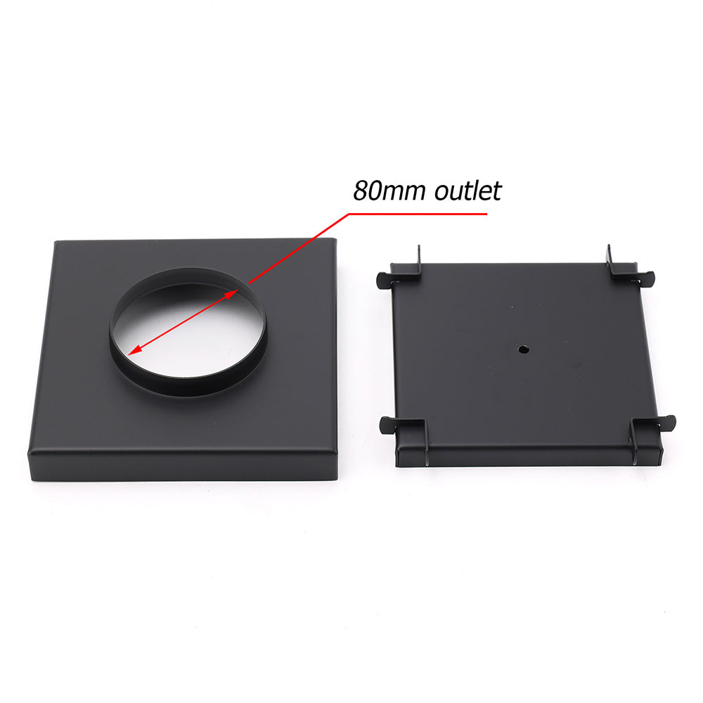 Watermark Black 150x150mm Tile Insert Floor Drain Shower Grate 80mm Waste Outlet - Image 4