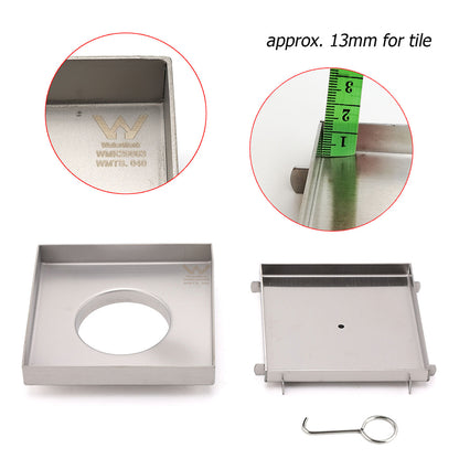 Square 150x150mm Tile Insert Floor Drain 80mm Waste Stainless Steel Shower Grate - Image 3