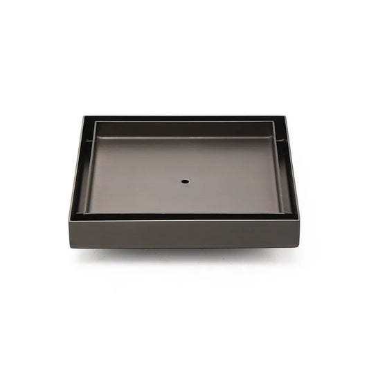 Bathroom Gun Metal 150mm Tile Insert Floor Drain Shower Grate 80mm Waste Outlet