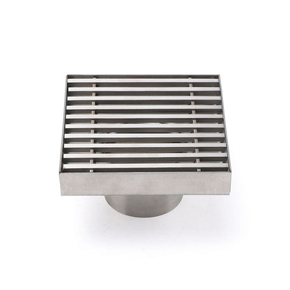 Bathroom SUS 100mm Square Strip Fence Sword Shower Grate Floor Drain 50mm Outlet