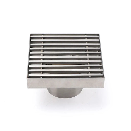 Bathroom SUS 100mm Square Strip Fence Sword Shower Grate Floor Drain 50mm Outlet