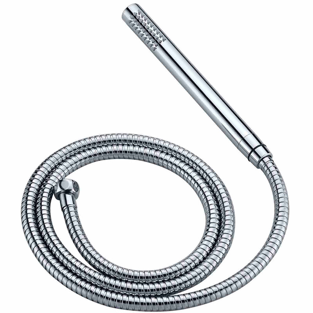 WELS Chrome Round 8" Thin Rainfall Head Metal Handheld Sliding Rail Arm Dual Shower Twin Taps Set - Image 7