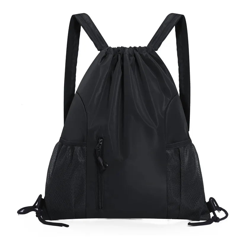 One-piece backpack - Drawstring backpack - Large capacity - Lightweight - Separate compartments for wet and dry items, sports backpack - Suitable for travel and fitness - Black