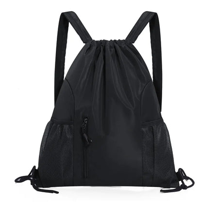 One-piece backpack - Drawstring backpack - Large capacity - Lightweight - Separate compartments for wet and dry items, sports backpack - Suitable for travel and fitness - Black