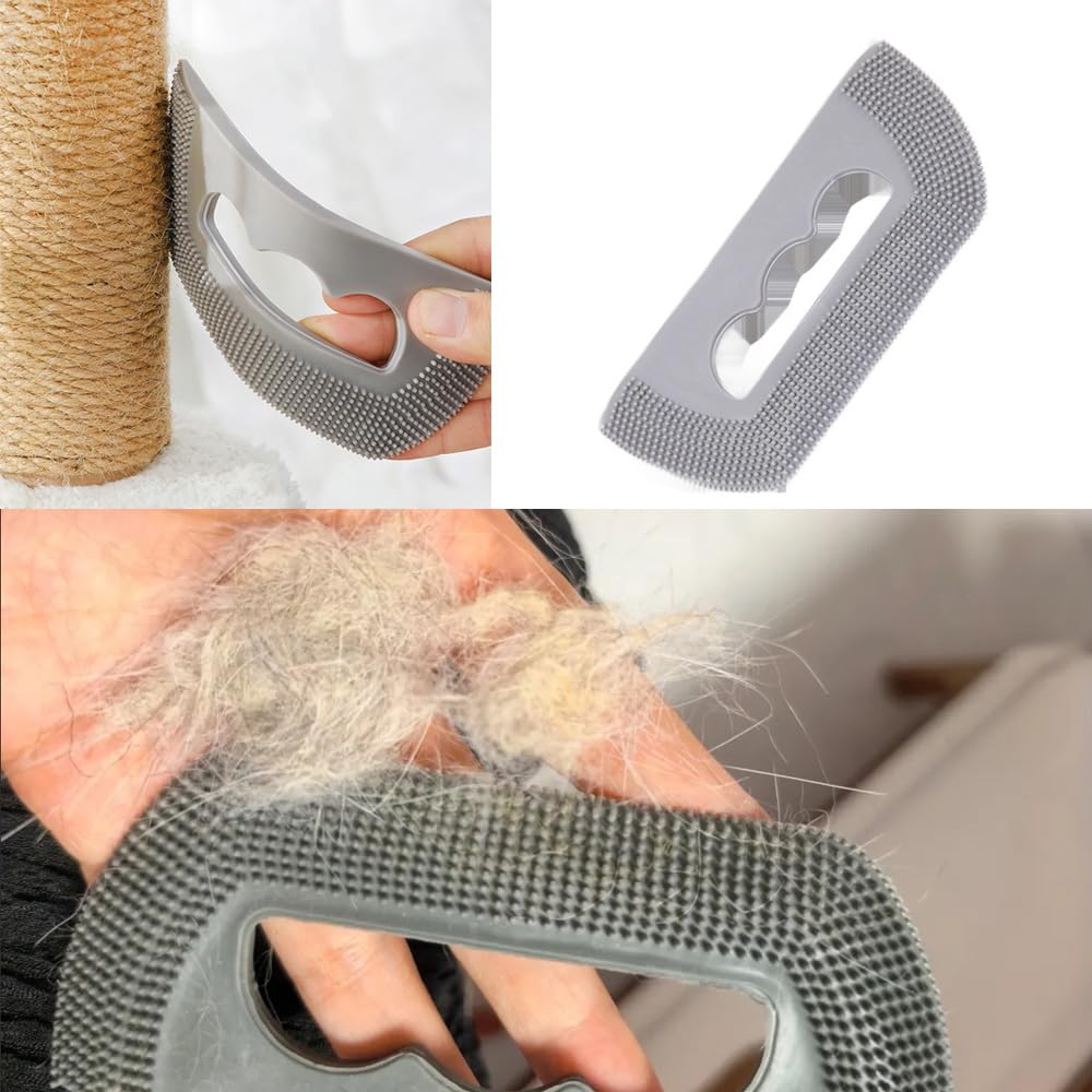 Cat Brush - Pumpkin Shape - Cat Comb - Dog Brush - Brush Against Cat Hair - Anti-Shedding - Coat Care - Gray - Image 4