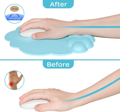 Mouse pad - Mouse pad with wrist rest - Ergonomic mouse pad - Mouse pad with leather surface, suitable for computers, laptops, office, home and travel, with non-slip bottom - Image 4