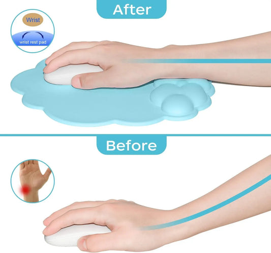 Mouse pad - Mouse pad with wrist rest - Ergonomic mouse pad - Mouse pad with leather surface, suitable for computers, laptops, office, home and travel, with non-slip bottom - Image 4