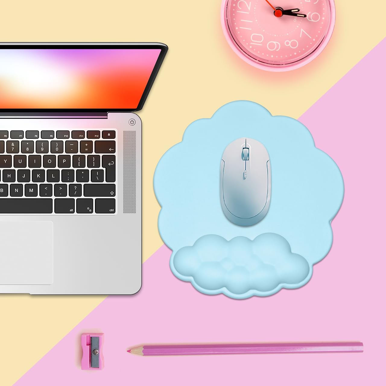 Mouse pad - Mouse pad with wrist rest - Ergonomic mouse pad - Mouse pad with leather surface, suitable for computers, laptops, office, home and travel, with non-slip bottom - Image 8