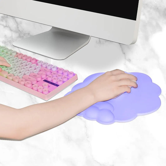 Mouse pad - Mouse pad with wrist rest - Ergonomic mouse pad - Mouse pad with leather surface, suitable for computers, laptops, office, home and travel, with non-slip bottom - Image 3