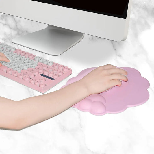 Mouse pad - Mouse pad with wrist rest - Ergonomic mouse pad - Mouse pad with leather surface, suitable for computers, laptops, office, home and travel, with non-slip bottom - Image 3