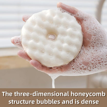 Double-sided dishwashing brush - Sponge brush with suction cup - 1 base + 2 refillable sponges - Scratch-free kitchen brush - Beige - Image 6