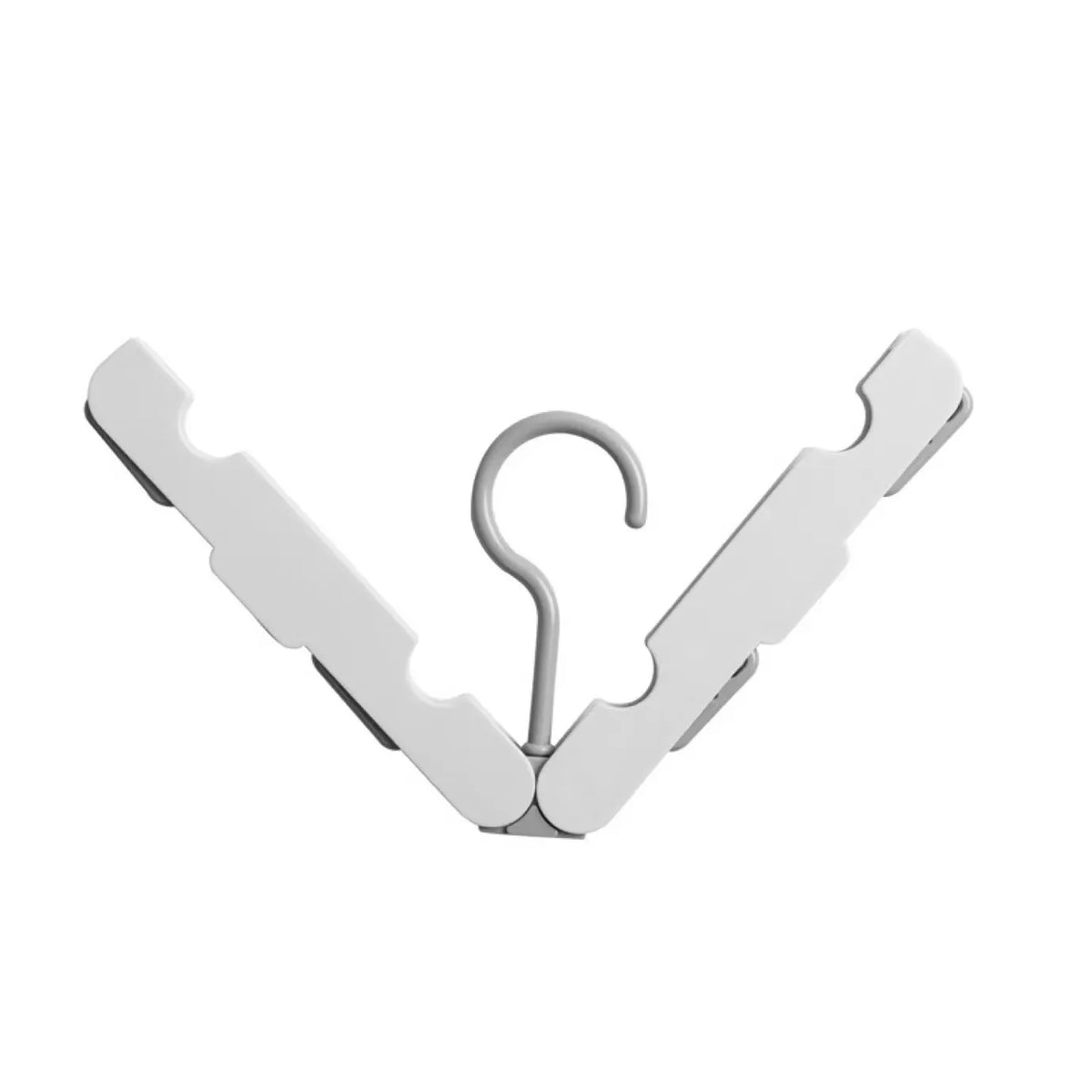 Folding Clothes Rack - Hanging Clothes Rack - Portable Folding Hanger with Hook - Ideal for Travel, Campers, Travelers and Small Spaces - Two-Piece Pack - Grayish White