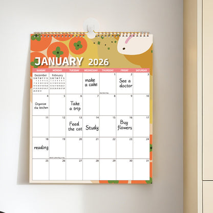 Calendar 2026 - Hangable 12 Months - Calendar - With wire-o-binding - Yearly calendar - Monthly planner - Wall calendar - 37 x 30cm - Nutrition patterns - Image 2