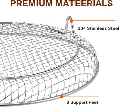 Multi-layer air fryer rack (3 round layers) - Air fryer baking pan - Air fryer grid - 304 stainless steel - Safe to use in air fryers, steam ovens, regular ovens and dishwashers - Image 3