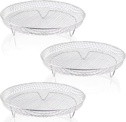 Multi-layer air fryer rack (3 round layers) - Air fryer baking pan - Air fryer grid - 304 stainless steel - Safe to use in air fryers, steam ovens, regular ovens and dishwashers - Image 6