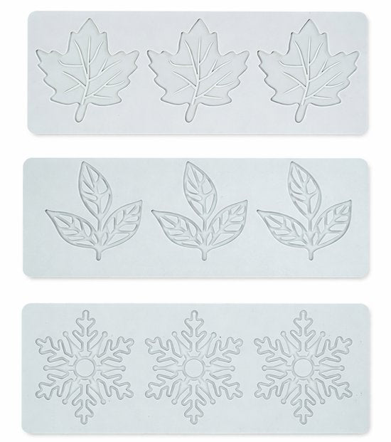 Baking Molds (3-Piece Set) - Silicone Baking Molds - Three Different Shapes - Maple Leaf, Clover, and Snowflake Patterns - Suitable for baking chocolate, candy, and cupcakes, this is a handy tool for creating fun homemade desserts - Image 3