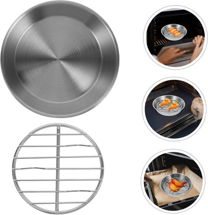 Baking tray for air fryer - Air fryer baking pan - Air fryer accessories - Baking tray with rack - Made of 304 stainless steel - 12 cm - Image 7