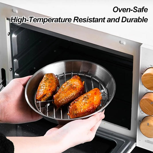 Baking tray for air fryer - Air fryer baking pan - Air fryer accessories - Baking tray with rack - Made of 304 stainless steel - 16 cm - Image 3