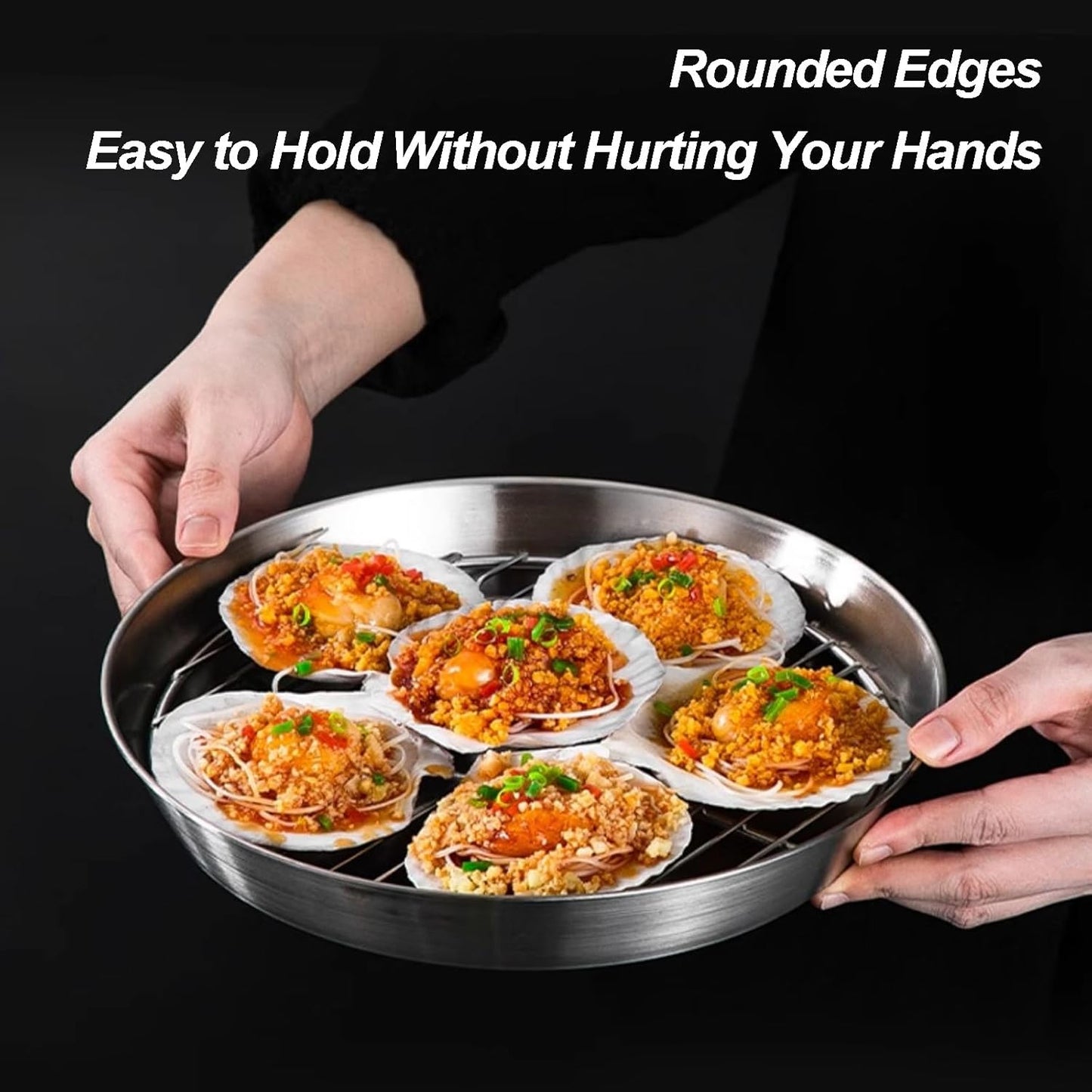 Baking tray for air fryer - Air fryer baking pan - Air fryer accessories - Baking tray with rack - Made of 304 stainless steel - 16 cm - Image 5