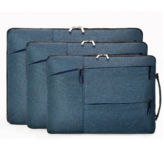 Laptop Case - Suitable for 13/14/15.6 inches - Zippered Laptop Case - Laptop Sleeve - Waterproof Oxford Cloth - Scratch and Wear Resistant, Easy to Carry - Blue - Image 4