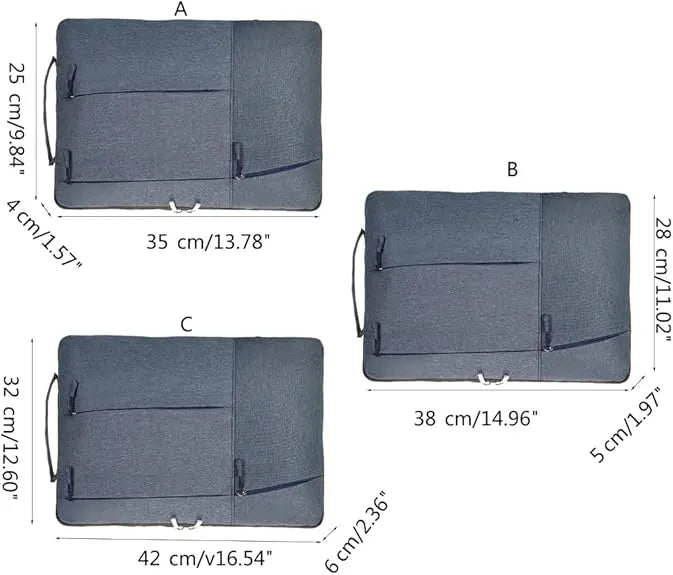 Laptop Case - Suitable for 13/14/15.6 inches - Zippered Laptop Case - Laptop Sleeve - Waterproof Oxford Cloth - Scratch and Wear Resistant, Easy to Carry - Blue - Image 3