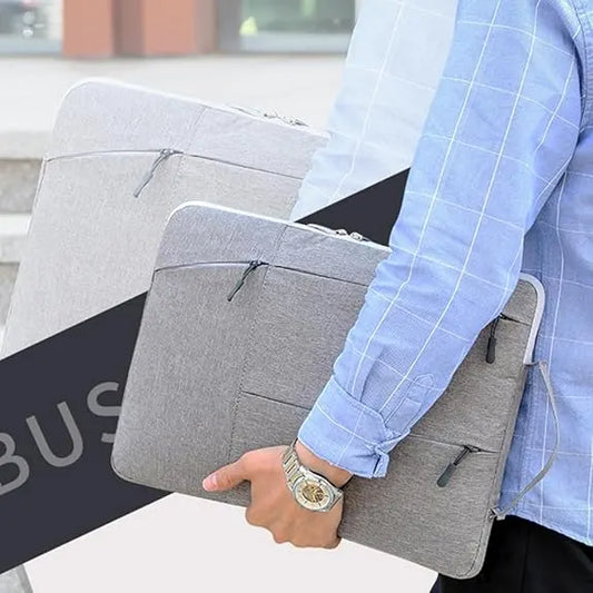 Laptop Case - Suitable for 13/14/15.6 inches - Zippered Laptop Case - Laptop Sleeve - Waterproof Oxford Cloth - Scratch and Wear Resistant, Easy to Carry - Gray - Image 4