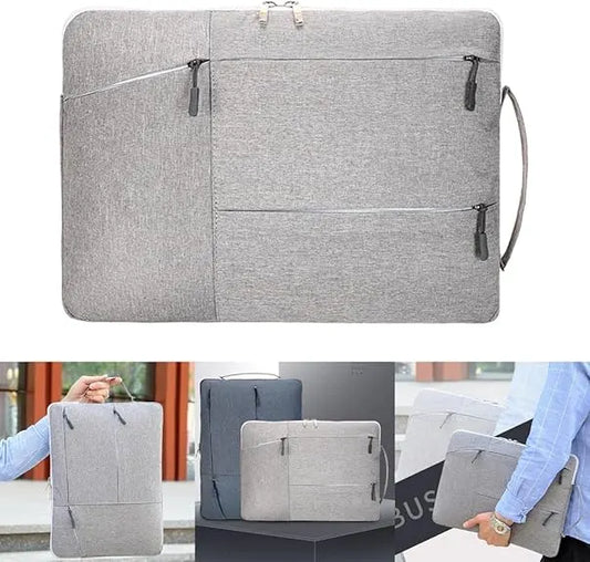 Laptop Case - Suitable for 13/14/15.6 inches - Zippered Laptop Case - Laptop Sleeve - Waterproof Oxford Cloth - Scratch and Wear Resistant, Easy to Carry - Gray - Image 3