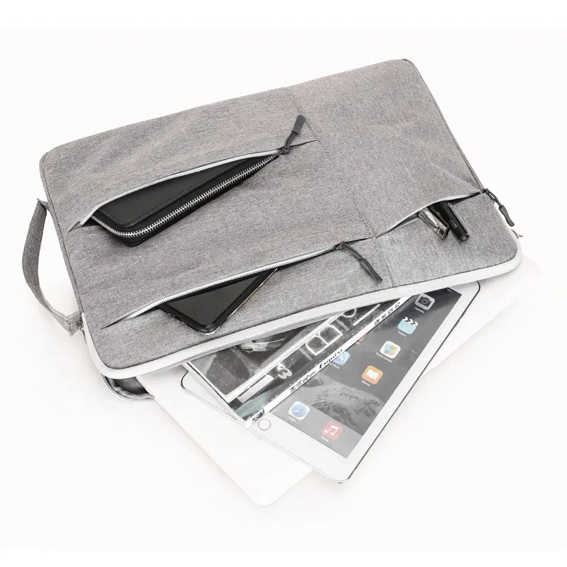 Laptop Case - Suitable for 13/14/15.6 inches - Zippered Laptop Case - Laptop Sleeve - Waterproof Oxford Cloth - Scratch and Wear Resistant, Easy to Carry - Gray - Image 8