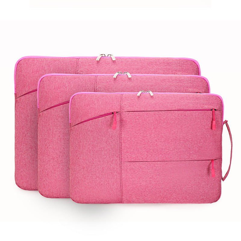 Laptop Case - Suitable for 13/14/15.6 inches - Zippered Laptop Case - Laptop Sleeve - Waterproof Oxford Cloth - Scratch and Wear Resistant, Easy to Carry - Pink - Image 6