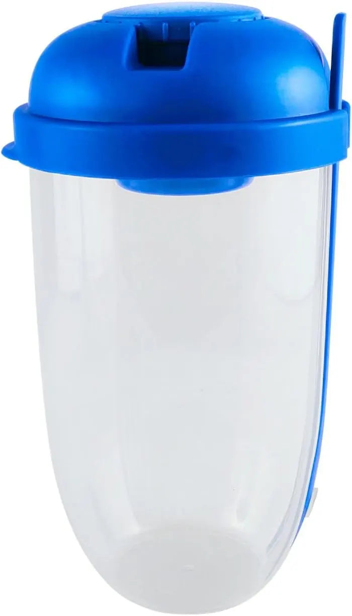 Breakfast Cup - Oat - Yogurt - Salad Cup - Portable Breakfast Lunch Cup - Food Storage Cup - Vegetable and Fruit Cup - Lid - Spoon - Blue