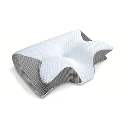 Viscoelastic Neck Pillow, Ergonomic Contour 2-in-1 Neck Pain Orthopedic Pillow, Contour Support Pillow, 1 Piece Light Gray Light gray No,