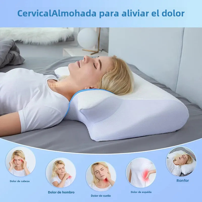 Viscoelastic Neck Pillow, Ergonomic Contour 2-in-1 Neck Pain Orthopedic Pillow, Contour Support Pillow, 1 Piece Light Gray Light gray No, - Image 4