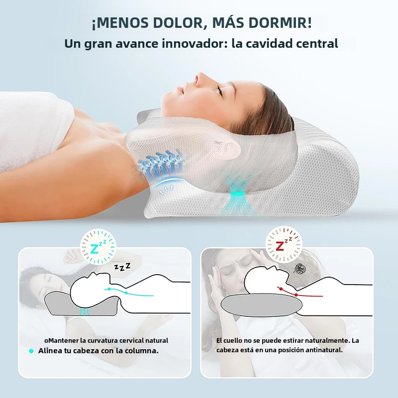 Viscoelastic Neck Pillow, Ergonomic Contour 2-in-1 Neck Pain Orthopedic Pillow, Contour Support Pillow, 1 Piece Light Gray Light gray No, - Image 5