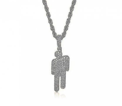 Billie Eilish Necklace for Women, Silver Pendant, Charms - Image 3