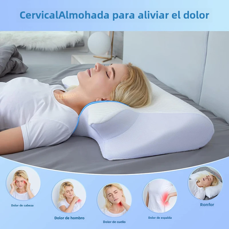Viscoelastic Neck Pillow, Ergonomic Contour 2-in-1 Neck Pain Orthopedic Pillow, Contour Support Pillow, 1 Unit Light Gray none no No, Light gray - Image 3
