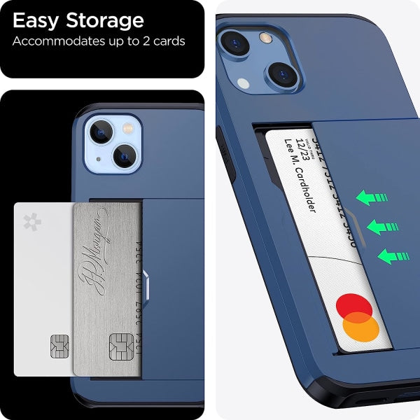 2023 new iPhone 14 case with card holder, Wireless charging compatible iPhone 14 Wallet case, Slim shockproof iPhone 14 case Wallet (blue)_max - Image 4