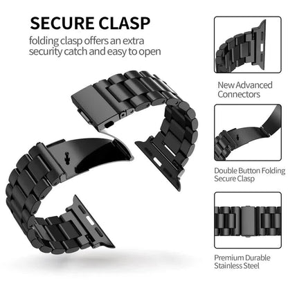 Stainless Steel Bracelet for Apple Watch Band 49mm 45mm 44mm 42mm Watch Metal Bracelet for Iwatch Series 9 8 7 6 5 Black - Image 5