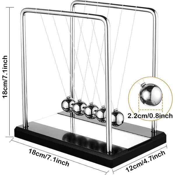 Newton's pendulum, large Newton's cradle 18 cm pendulum Newton's balls Newton's swing Science game Office desk decoration - Image 2
