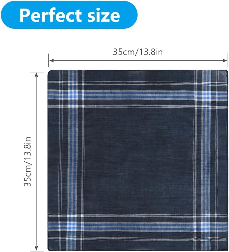 Men's Cloth Handkerchiefs, 24 Pcs Cotton Handkerchiefs for Men, Traditional Handkerchief for Men, 36 cm x 36 cm, 24 Pcs, One Size - Image 2