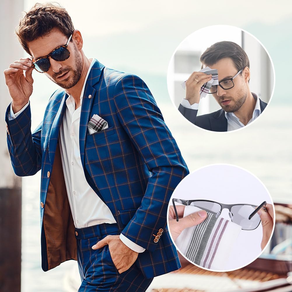 Men's Cloth Handkerchiefs, 24 Pcs Cotton Handkerchiefs for Men, Traditional Handkerchief for Men, 36 cm x 36 cm, 24 Pcs, One Size - Image 6