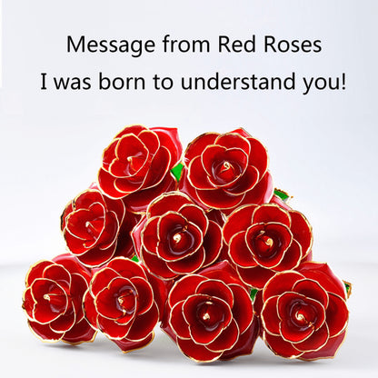 24K Gold Plated Rose, Dried Flower Kit with Gift Box and Display Stand, Rose Red - Image 4