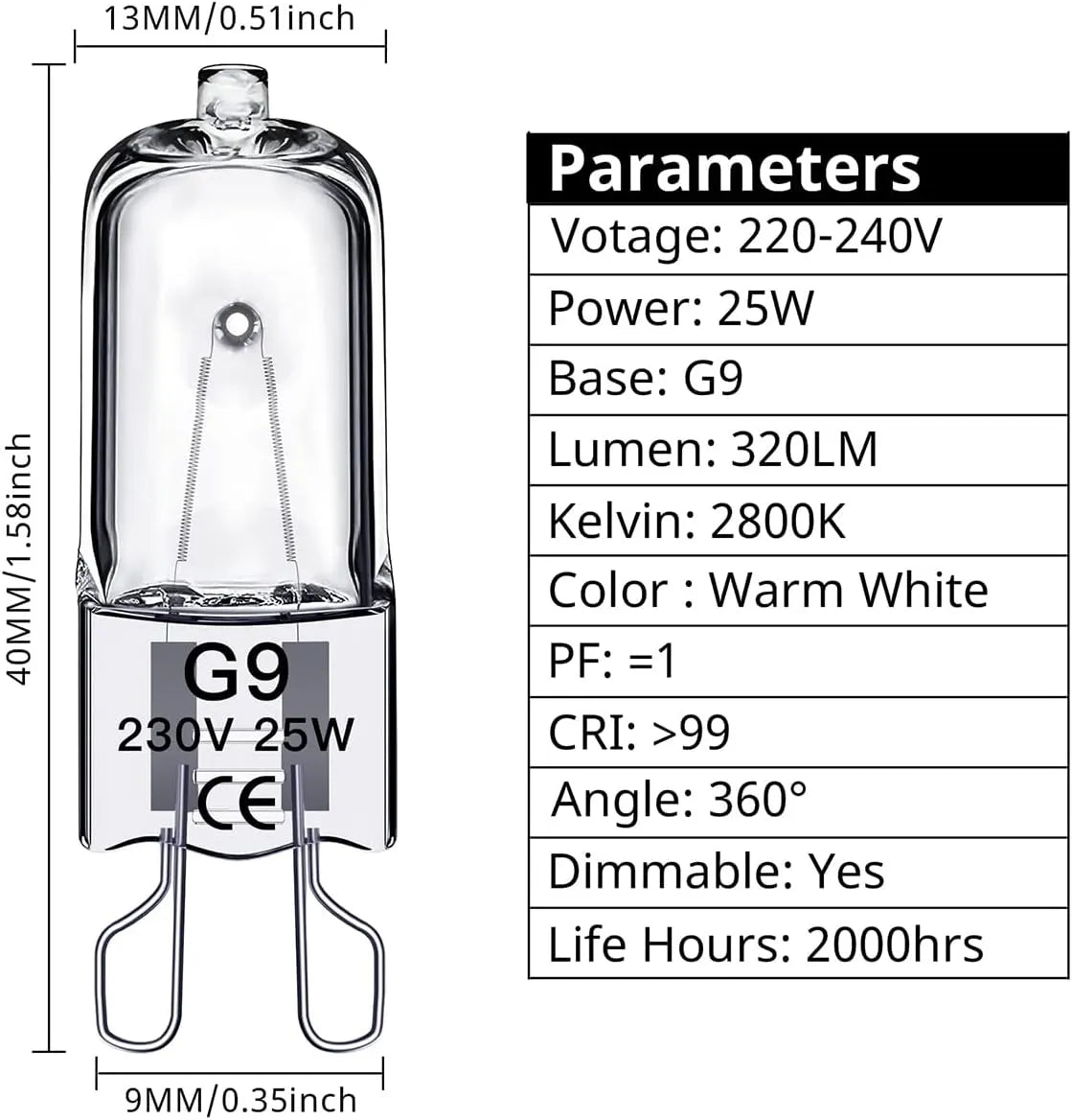G9 halogen bulbs 60W, 230V, 10-pack 60W 60W - Image 2
