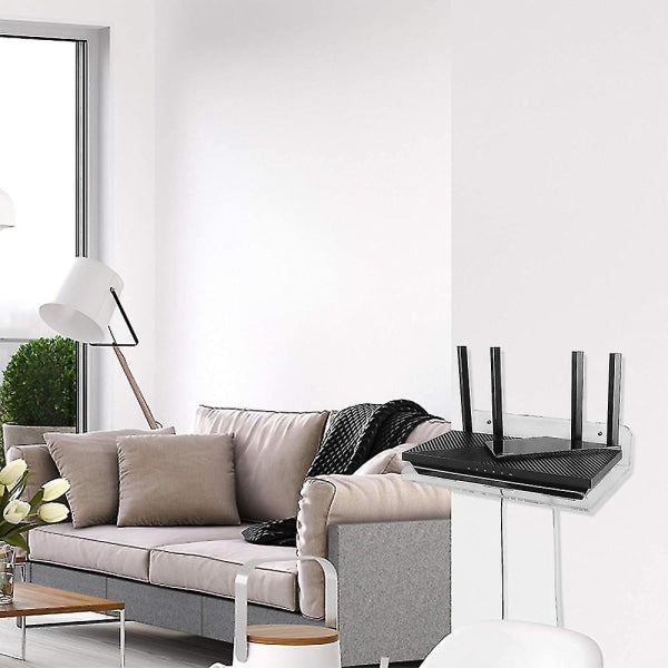 Wifi Router Shelf Wall Mounted Acrylic With Heat Sink For Home_max - Image 3